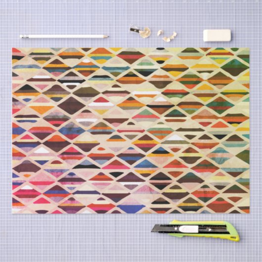 Modernes Art Deco Multi-Farb Seidenpapier (Handwerk)