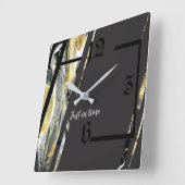 Modernes Art Deco Quadratische Wanduhr (Winkel)