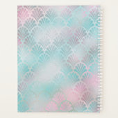 Modernes Art Deco Rosa Aquamarine Persönliche Name Planer (Rückseite)