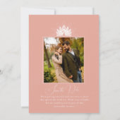 Modernes Art Deco Rosa Pfauenhochzeit Foto Rosa Save The Date (Rückseite)