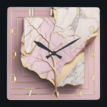 Modernes Art Deco Rosa Quadratische Wanduhr<br><div class="desc">Großartiges Uhrendesign. Du wirst es wie andere Liebe bekommen. Sie können dieses Design auch für andere Produkte verwenden, die Sie mögen, oder Ihren Text anpassen und hinzufügen. Folgen Sie mir für mehr. Vielen Dank. Ich wünsche Ihnen einen schönen Tag.</div>