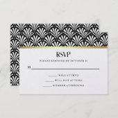 Modernes Art Deco | RSVP für Schwarze und Weiße Ho (Vorne/Hinten)