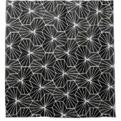 Modernes Art Deco Schwarz-weiß geometrisches Muste Duschvorhang (Vorderseite)