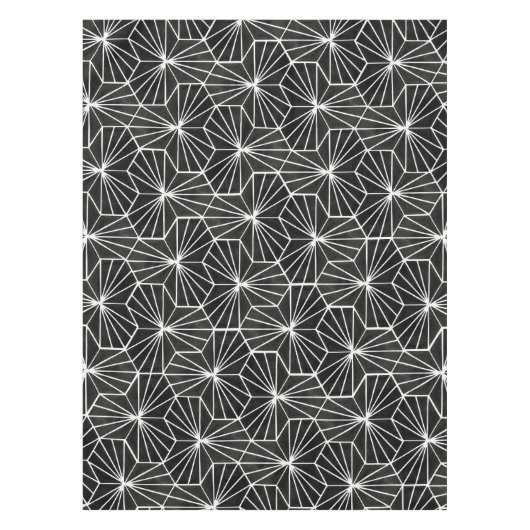 Modernes Art Deco Schwarz-weiß geometrisches Muste Tischdecke (Vorderseite)