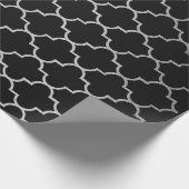 Modernes Art Deco Silver Gray Black Geometric Vip Geschenkpapier (Ecke)