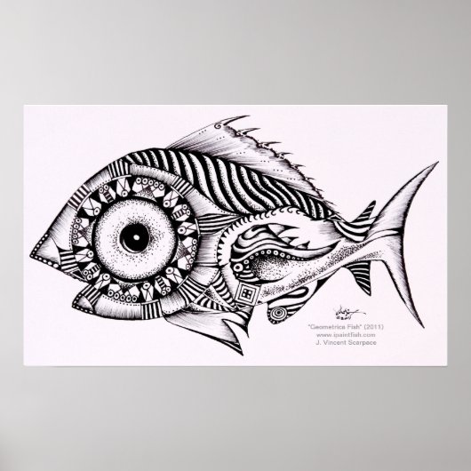 Modernes Art Fish Poster / Design, Geometrien von (Vorne)