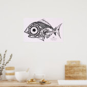 Modernes Art Fish Poster / Design, Geometrien von (Küche)