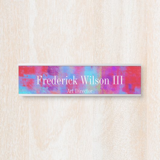 Modernes Art Hanging Schreibtisch Wall Door Cubica Türschild (Vorderseite )