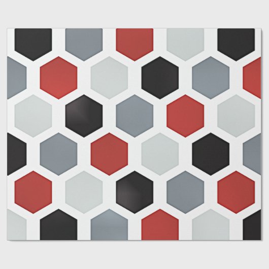 Modernes Art Hexagon Muster Geschenkpapier (Flach)