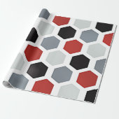 Modernes Art Hexagon Muster Geschenkpapier (Ungerollt)
