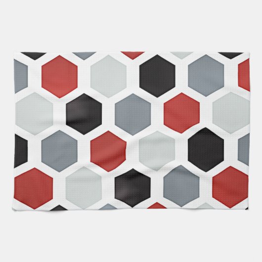 Modernes Art Hexagon Muster Geschirrtuch (Horizontal)
