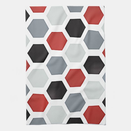 Modernes Art Hexagon Muster Geschirrtuch (Vertikal)