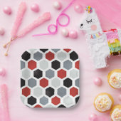 Modernes Art Hexagon Muster Pappteller (Party)