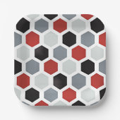 Modernes Art Hexagon Muster Pappteller (Vorderseite)