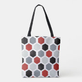 Modernes Art Hexagon Muster Tasche (Rückseite)