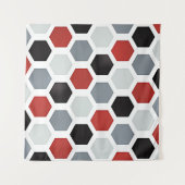 Modernes Art Hexagon Muster Wandteppich (Vorderseite (Horizontal))