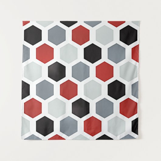 Modernes Art Hexagon Muster Wandteppich (Vorderseite)