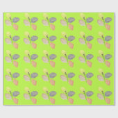 Modernes ästhetisches grünes Aquarellpapier Geschenkpapier (Flach)