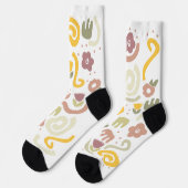 Modernes ästhetisches Muster für Abstrakte Blume Socken (Linkes Detail)