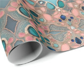 Modernes ästhetisches Muster mit Korallenoberfläch Geschenkpapier (Rolleneckpunkt)