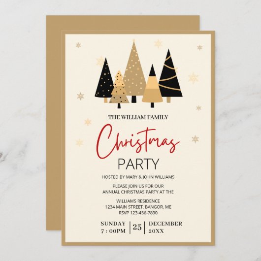 Modernes ästhetisches Party Einladung (Vorne/Hinten)