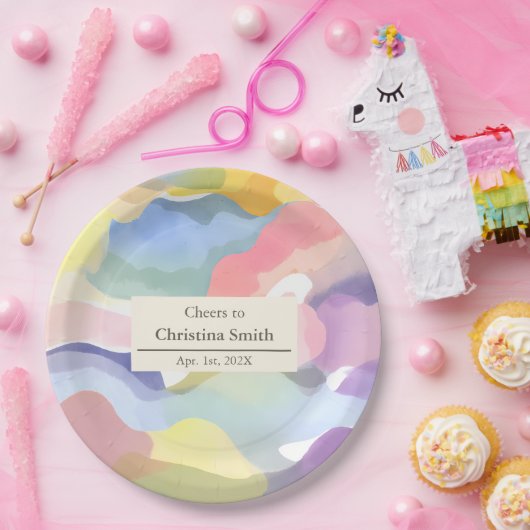 Modernes ästhetisches Pastell Spring Retirement Pa Pappteller (Party)