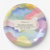 Modernes ästhetisches Pastell Spring Retirement Pa Pappteller (Vorderseite)