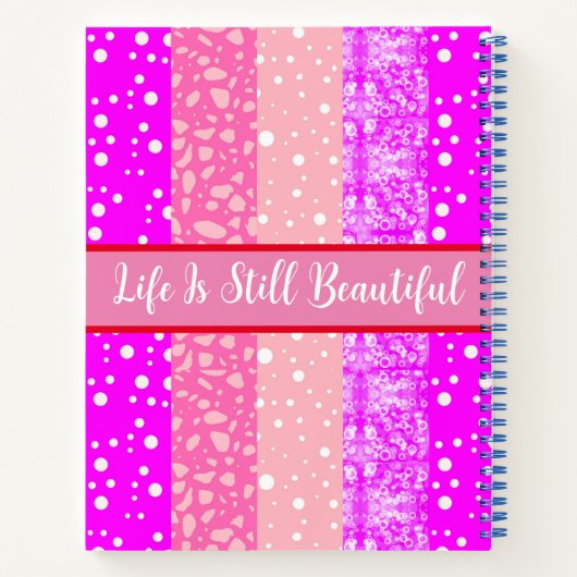 Modernes ästhetisches Rosa - Mit Monogramm Name Notizblock (Rückseite)