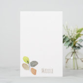 Modernes ästhetisches Wasserfarbenblatt Briefpapier (Stehend Vorderseite)