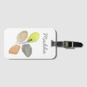 Modernes ästhetisches Wasserfarbenblatt Gepäckanhänger (Vorderseite (Horizontal))