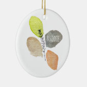 Modernes ästhetisches Wasserfarbenblatt Keramik Ornament (Rechts)