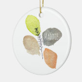 Modernes ästhetisches Wasserfarbenblatt Keramik Ornament (Links)