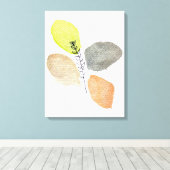 Modernes ästhetisches Wasserfarbenblatt Leinwanddruck (Insitu (Holzboden))