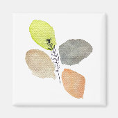 Modernes ästhetisches Wasserfarbenblatt Magnet (Vorne)