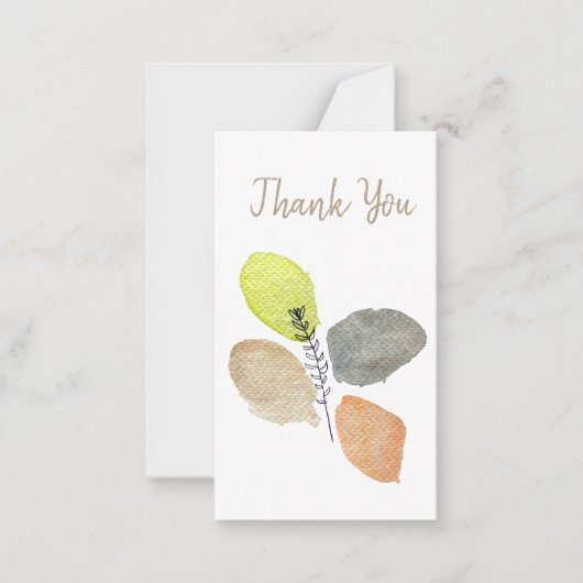 Modernes ästhetisches Wasserfarbenblatt Mitteilungskarte (Vorderseite)