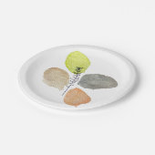 Modernes ästhetisches Wasserfarbenblatt Pappteller (Schrägansicht)