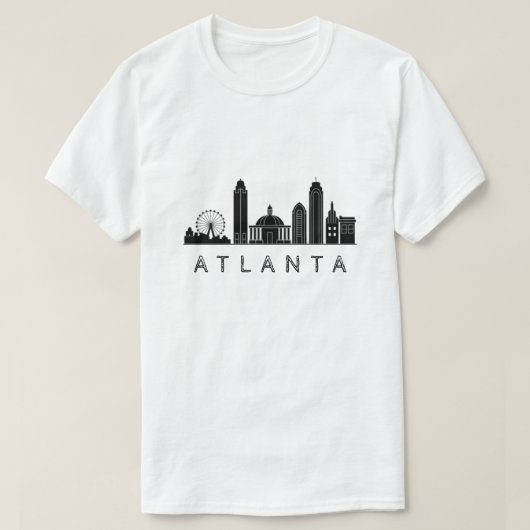 Modernes Atlanta Georgia Stilisierte Skyline T-Shirt (Design vorne)