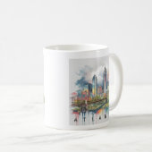 Modernes Atlanta Georgia Stilisierte Wasserfarbe Kaffeetasse (VorderseiteRechts)
