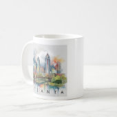 Modernes Atlanta Georgia Stilisierte Wasserfarbe Kaffeetasse (Vorderseite Links)