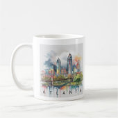 Modernes Atlanta Georgia Stilisierte Wasserfarbe Kaffeetasse (Links)