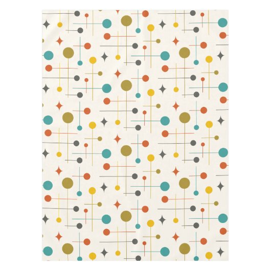 Modernes atomares Abstraktes Muster aus der Mitte Tischdecke (Vorderseite)