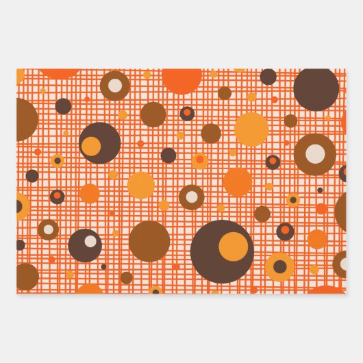 Modernes, atomares Dottern-Muster aus dem Mittelal Geschenkpapier Set (Vorderseite 3)