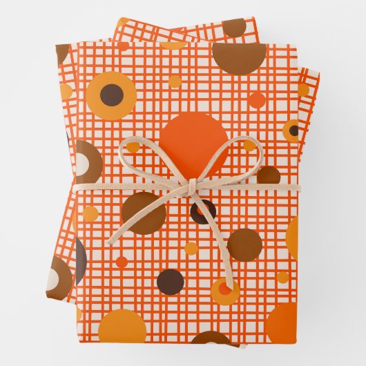 Modernes, atomares Dottern-Muster aus dem Mittelal Geschenkpapier Set (Beispiel)