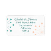 Modernes atomares Hochzeitslabel der atomaren Ster Adressaufkleber (Vorne)