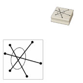 Modernes atomares Nukleares Sputnic-Atom des Mitte Gummistempel (Stempel)