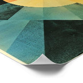 modernes Atombauhaus abstrakte farbenfrohe Kunst Poster (Ecke)