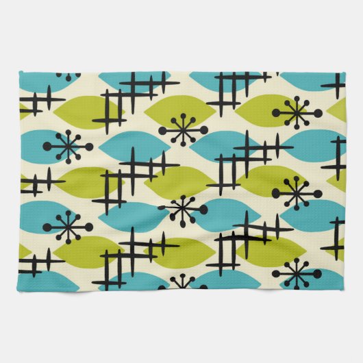 Modernes Atomfallmuster des Mittelalters Geschirrtuch (Horizontal)