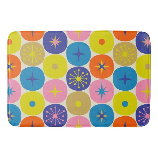 Modernes AtomFuture Retro-Muster Mitte des Jahrhun Badematte (Vorderseite)