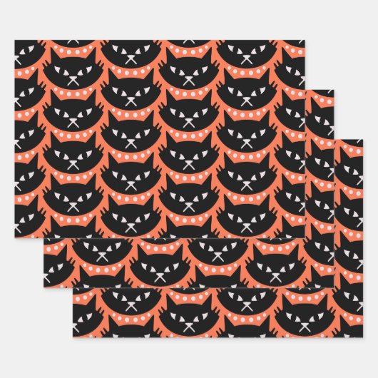 Modernes Atomkatzenmuster aus dem Mittelalter Geschenkpapier Set (Set)