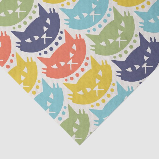 Modernes Atomkatzenmuster aus dem Mittelalter Seidenpapier (Ausschnitt)